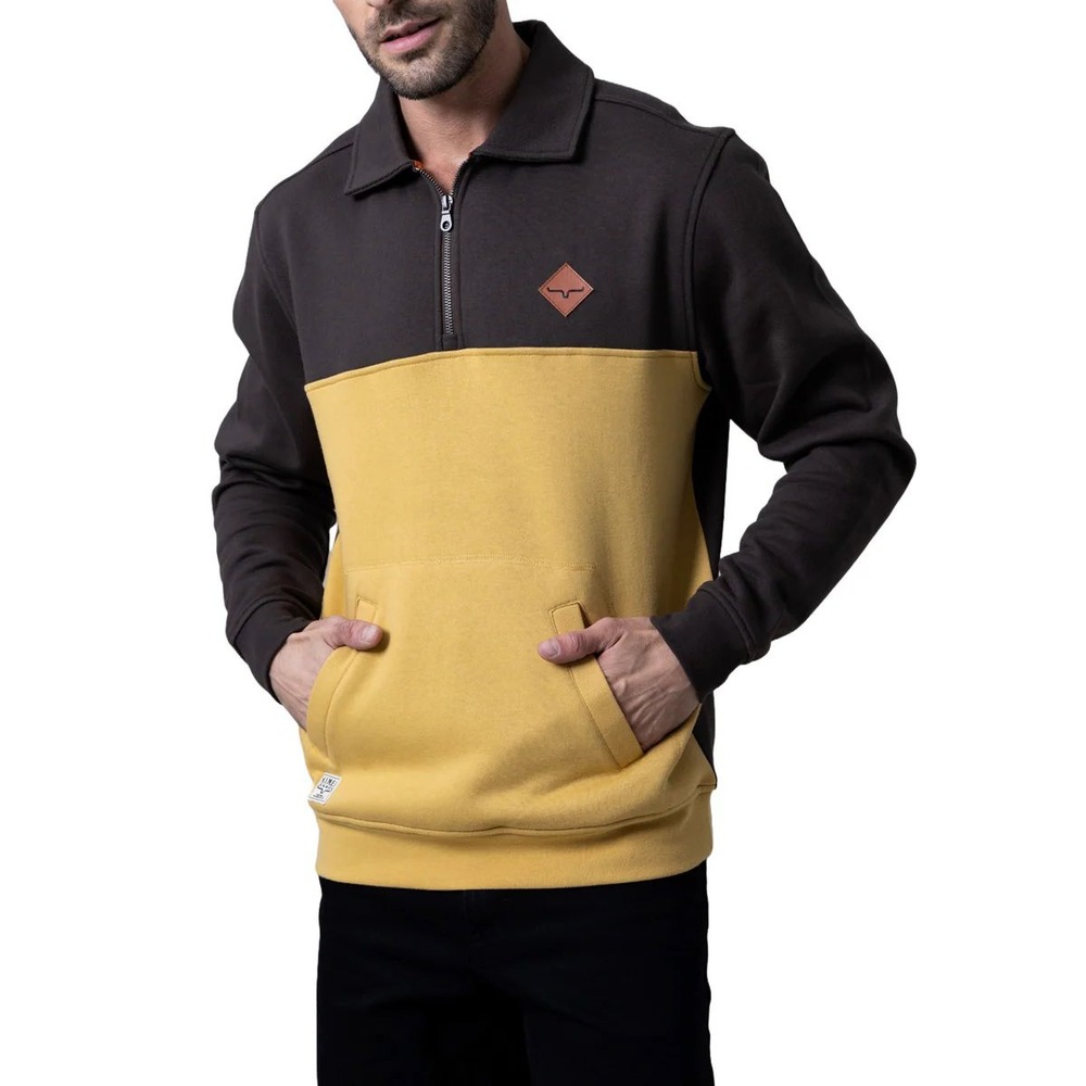 Kimes Ranch Mens Sz XL 1/4 Quarter Zip Colorblock Diamond Head Sweatshirt MCFA24